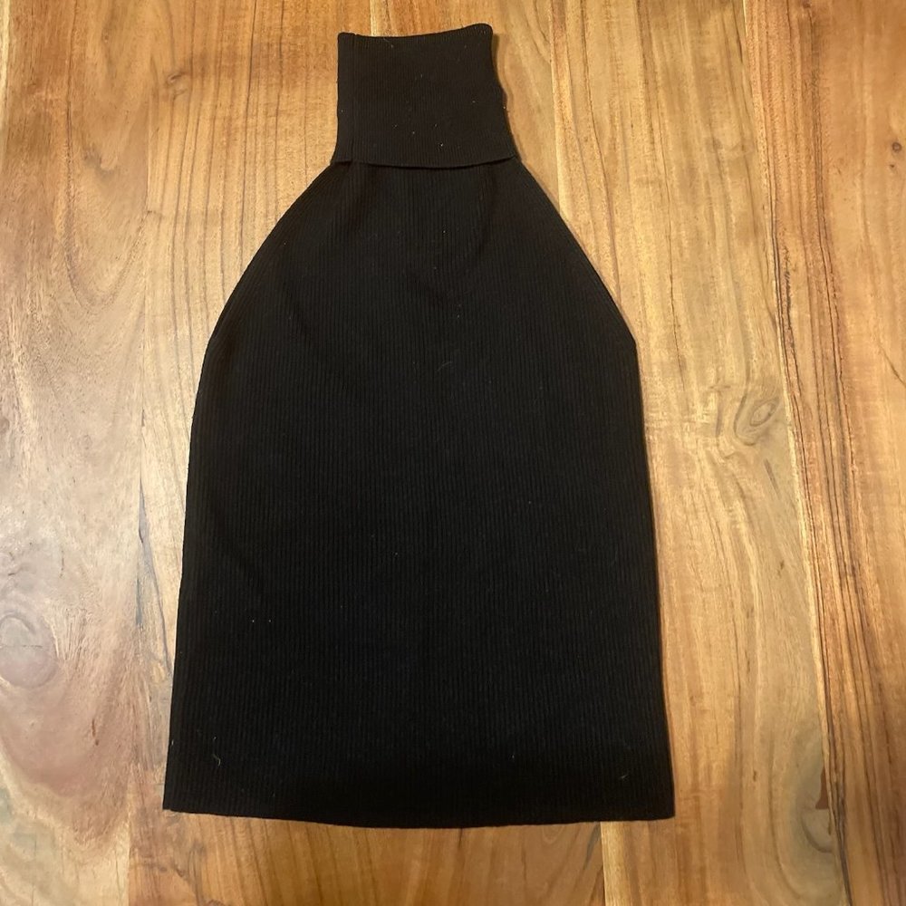 Zara Ribbed Cropped Turtleneck Tank Top Black, Small